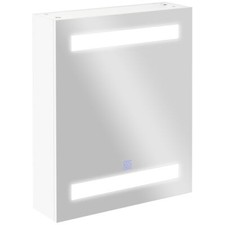 HOMCOM Armadietto Pensile da Bagno con 1 Anta Specchio e Luci a LED (60x50x15cm)