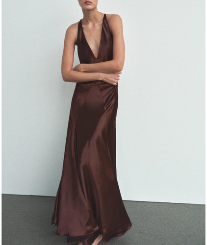 Zara vestito lungo raso - lungo,