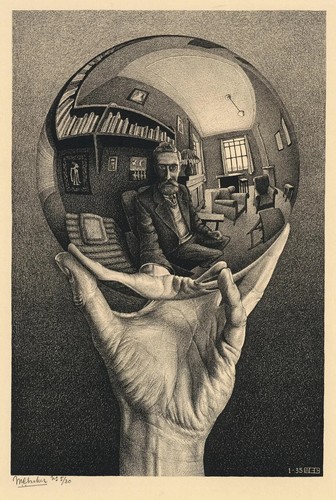 Escher mano con sfera - escher:,