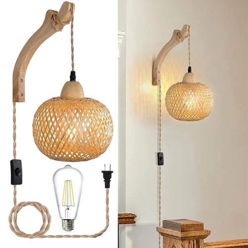 Lampada parete rattan - lampada,