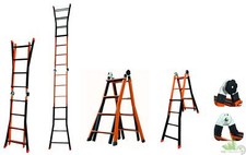 SCALA TELESCOPICA 3,80 m ACCIAIO ZOPPA ALLUNGABILE 4+4 GRADINI TRASFORMABILE