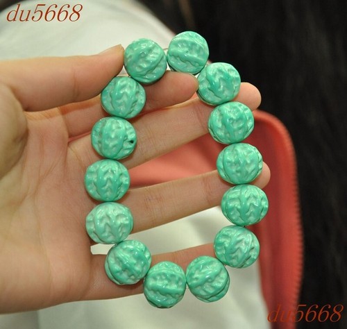 17mm turquoise carved wealth - 17mm,