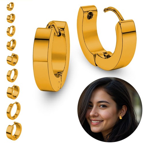 Acciaio inox orecchini oro - acciaio,