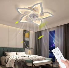 Lampadario Ventilatore led fiore dimmerabile App moderno plafoniera A soffitto 