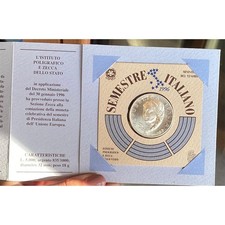 PRESIDENZA ITALIANA NELL'UNIONE EUROPEA 5000 LIRE 1996  ARGENTO SILVER IN FOLDER