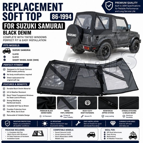 Ricambio soft top denim - , nero