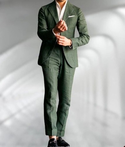 Tuta uomo lino verde - , pezzi