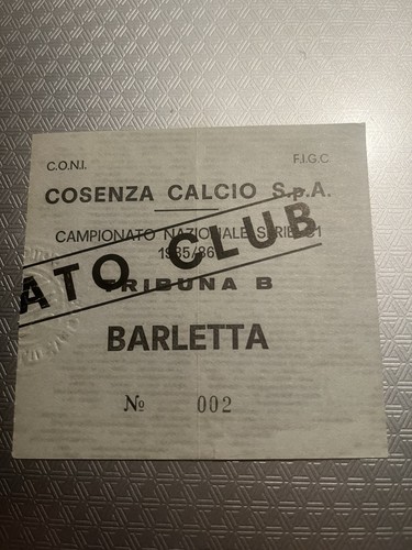 Cosenza barletta 1985 - cosenza-barletta, 1985/86