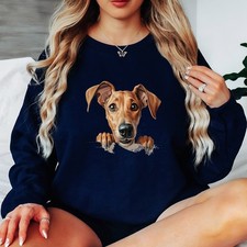 Felpa da donna Peeking cane amanti animali regalo per proprietari di...