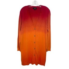 Cardigan donna Susan Graver Weekend spolverino ombreggiato scollo a V bottoni 1x maglione