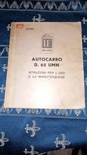 Manuale D'Officina Isotta Fraschini Tipo Autocarro D.65 Umn Uso E Manutenzione 