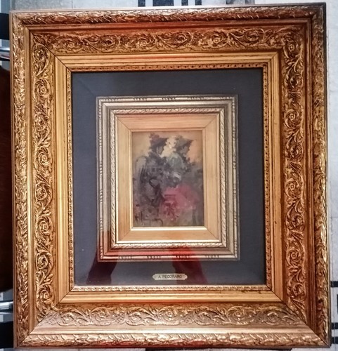 Dipinto olio tela a firma - su,