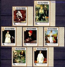 Aden Qu'aiti 1967 Manet Dipinti Donna/Pappagallo Ragazzo/Ciliegie Ragazze Costumi MNH