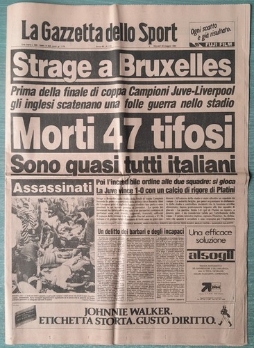 Giornale tragedia heysel - giornale,