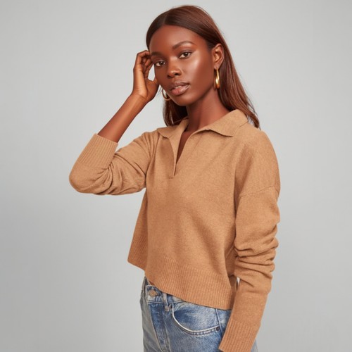 Maglione polo crop reformation - crop,