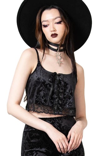 Top con spalline killstar - top,