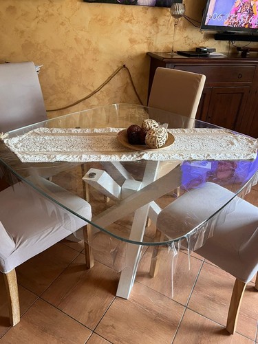 Tavolo cristallo con gambe - cristallo,