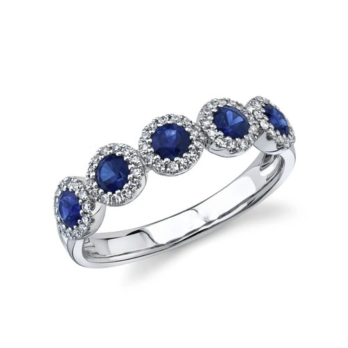 14k oro bianco zaffiro blu - oro,
