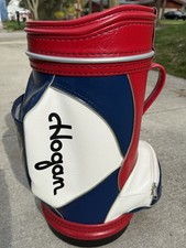 Raro espositore vintage BEN HOGAN rosso bianco e blu "mini sacca da golf" 20"