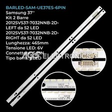 KIT 2 BARRE STRIP 52 LED TV SAMSUNG 2012SVS37-7032NNB-2D-LEFT/RIGHT UE37ES5500P