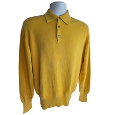 Hermes Maglione Uomo 100% Cashmere Spessore 4-6 Strati Polo Henley M Medium Scozia