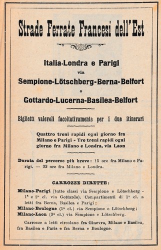 Pubblicita 1909 strade ferrate - pubblicita'1909,