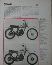 KAWASAKI KX 125 250 450 MOTO CROSS 1974 SCHEDA TECNICA STORIA AZIENDA