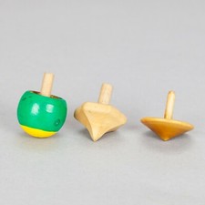 Set 3 trottole legno wooden spinning top TUTTE DIVERSE vintage anni '80