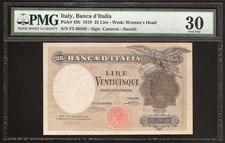 ITALIA 25 Lire 1919 P:42b VF+