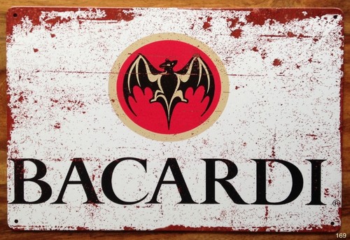 Insegna latta retrò bacardi - latta,