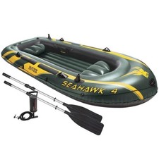 INTEX 68351NP - Canotto Gonfiabile , 4 Posti, Con Accessori, 351 x 145 x 48 cm.