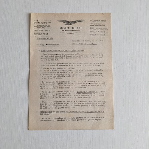 1959 moto guzzi - moto, ufficio
