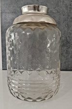 Antico Contenitore Porta Caramelle Biscottiera Espositore Vetro 35 cm Vintage