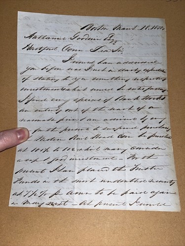 1850 boston lettera hartford - 1850,