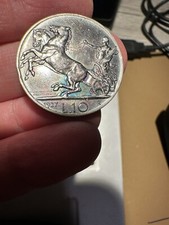 10 LIRE 1927 BIGA 2 ROSETTE -