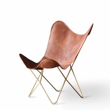 Sedia A Dondolo In Pelle Di