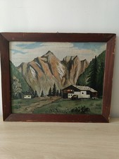 Dipinto Antico Olio Su Tavola Con Cornice In Legno,No Vetro..