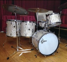 Gretsch 1960's Round Badge Jazz Bop Kit 18/12/14/16/5.5x14 WHITE MARINE PEARL !!