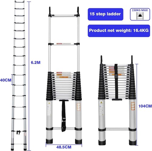 Scala telescopica con ganci - scala,