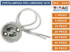 V-TAC PORTALAMPADA IN CERAMICA ATTACCO GU10 CONFEZIONE 5 10 20 30 40 50 PEZZI 
