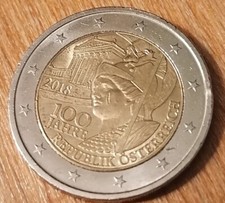 2 euro Republik Osterreich 2018 PARTICOLARE                 guancia sfreggiata 
