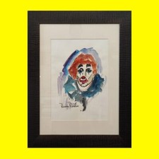 opera di romano mussolini tecnica mista, clown