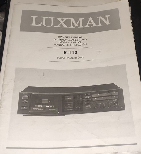 Luxman k112 opérating manual - opérating,