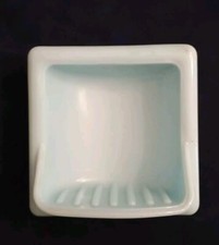 Porta Sapone Da Incasso Ecas Sirena Vetro Opalino Vintage Anni 60 Raro