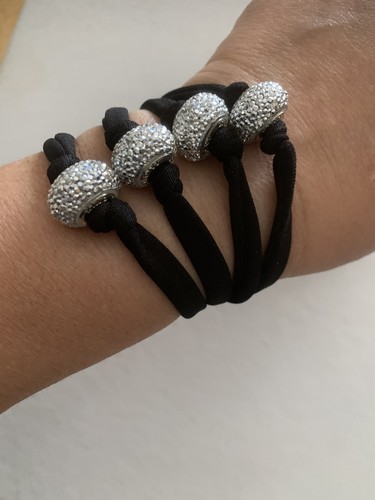 Bracciale fettuccia lycra nero - fettuccia,