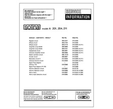 SOLINA A201 204 211 Service Manual repair Schematic Diagrams Schaltplan Schema