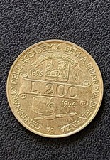 1996 Italy 200 Lire Coin 