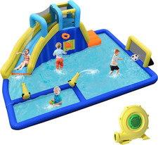 Castello Gonfiabile, 526X373X205Cm, Con Piscina Con 2 Cannoni Ad Acqua, Scivolo,