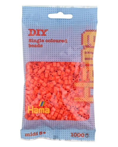 Hama beads orange 1000 midi - hama,