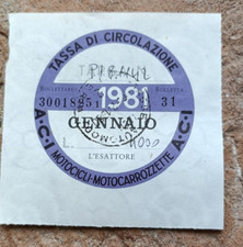 BOLLO ACI 1981 per moto
